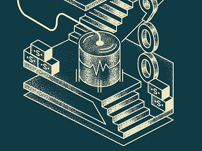 Sneak peek to an upcoming project illustration isometry stippling vector