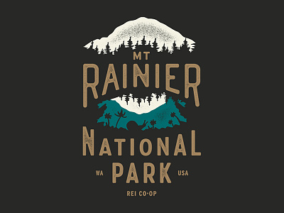 Rainier NPS Spring 18 illustration lettering mountain mt rainier nps outdoors pnw rainier rei co op seattle snail washington