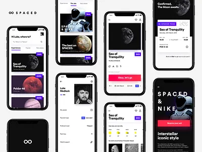 SPACED app concept. app iphone 10 iphone x profile space ui ux