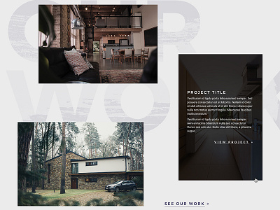 Portfolio Highlight big photos big text broken grid portfolio texture