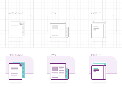 Media Icons art icons kit media news outline press production sketch web