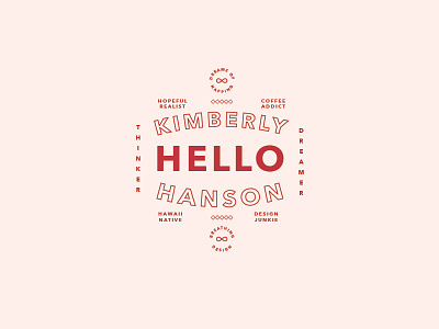 Hey hey hey fun kim hanson lockup pink red type