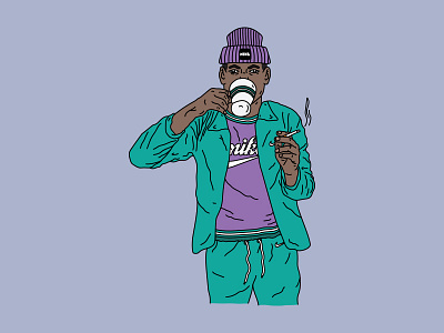 COFFEE IN THE MORNING beanie cigarette coffee face fashion figure hat nike smoking starbucks streetwear