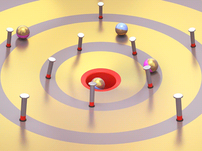 02 Balls in the Hole animation balls c4d cinema4d loop render