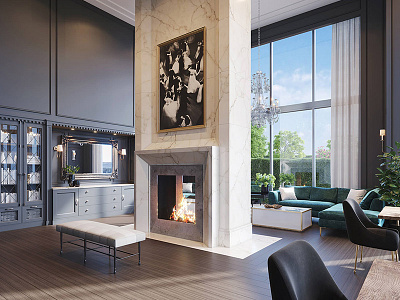 Park Avenue Clubroom 3d architecture clubroom interior rendering visualization