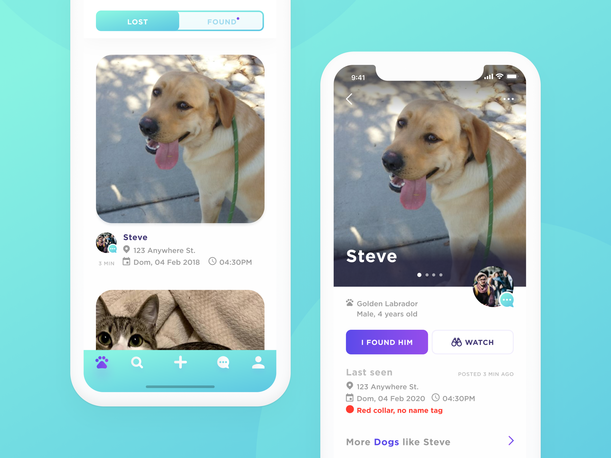 Pawsies — Early Pet Finder App Concept app app concept app design cats dogs early concept finder mobile app pet finder pets product design ui ui design ux ux design visual design