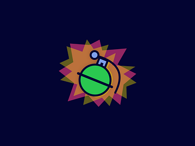 Bang comic book flat grenade icon illustration