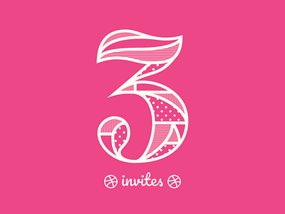 Dribbble Invites! community custom dribbble font invite lettering number