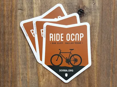 Stickers for Oak Cliff Nature Preserve MTB Trail acorn badge bike cycling dallas dorba mountain bike mtb nature oak cliff texas
