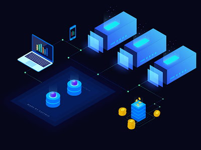 ICO Crypto - Illustration bitcoin crypto ico illustration isometric nio