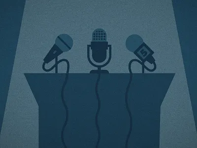 Podium icons microphones podium