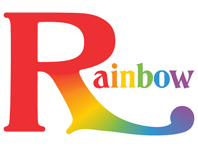 Rainbow color r rainbow typography