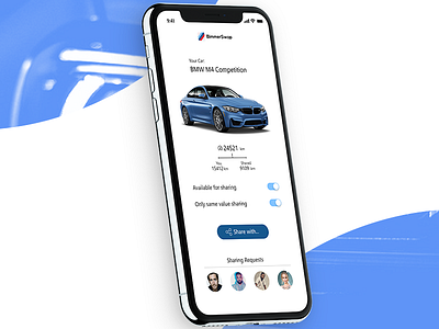 Share - Daily Ui #010 bmw dailyui mobile sharing