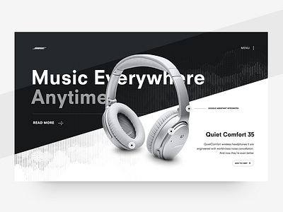 Music Everywhere black bold minimal typography white