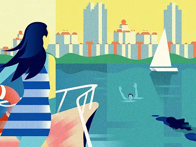 Gentle like Cote d’Azur #3 art deco illustration kiev monaco panorama retro riviera silpo vector vintage