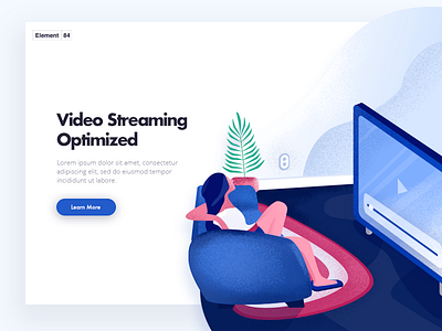 Video Streaming Service Landing illustration movies netflix noise on demand texture vector web