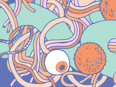 On Top of Spaghetti eyeballs illustration meatballs noodles spaghetti work in progress