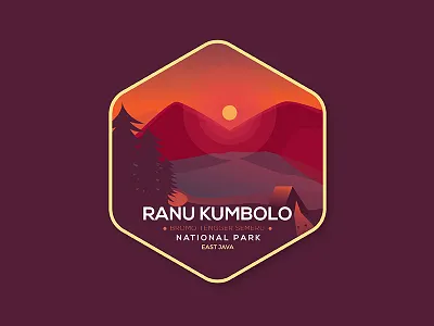 Ranu Kumbolo art artwork badge badgedesign design draw graphic illustration illustrator mountain vector