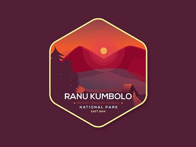 Ranu Kumbolo art artwork badge badgedesign design draw graphic illustration illustrator mountain vector