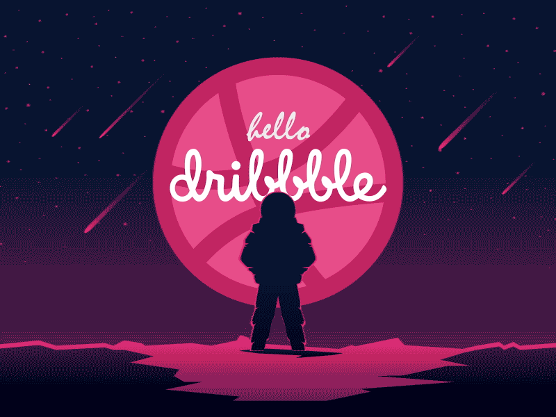 Debut Shot debut debut shot dribbble gif illustration mars roadster space spaceman tesla