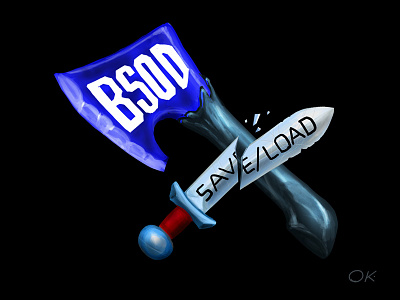 Main cheat of the computer. axe blue screen of death bsod cheat feature game hatchet hint lose save load sword win