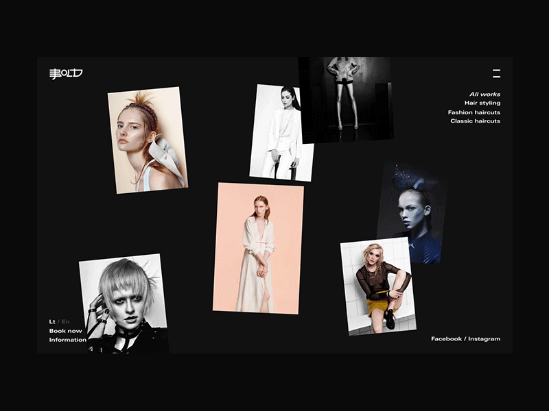 Bold Salon Web brutal fashion parallax salon ui ux website