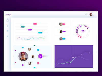 KnowB - Social Media Dashboard curves dashboard graphs growth piechart social