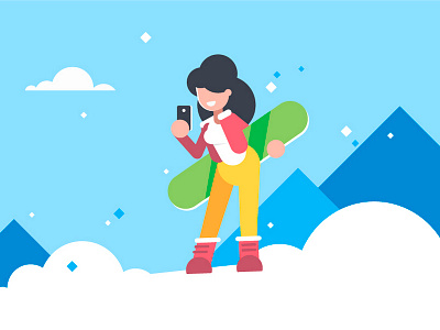 Snowboarder girl ❄️ character girl ildanflash illustration snow snowboarding vector winter