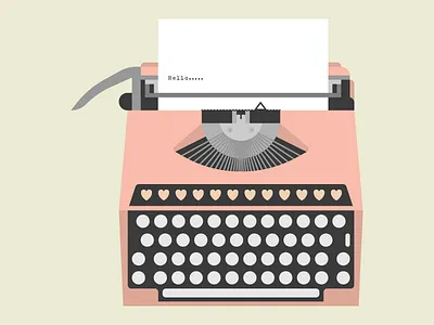 Typewriter digital hello typewriter vector