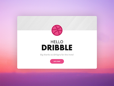 Hello Dribble! debut dribble first shot pink ui vibrant web