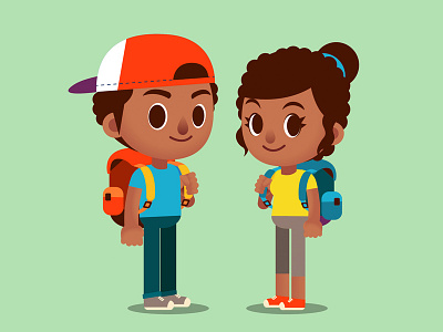 Backpacker backpacker cartoon character design girl people