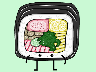 Cali Roll adobe illustrator california roll character design illustrator monster sushi vector
