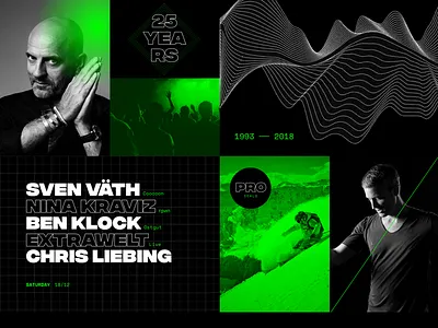 Style exploration - Rave On Snow Festival dark festival minimal moodboard styleboard ui