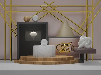 Unbalanced 3d c4d composition fontdesign geometric illustration photoshop