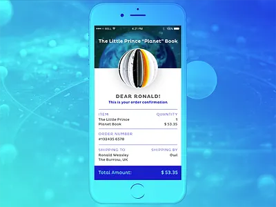 Daily UI 017 - Email Receipt 017 book confirmation daily ui email receipt little prince order planet planet book