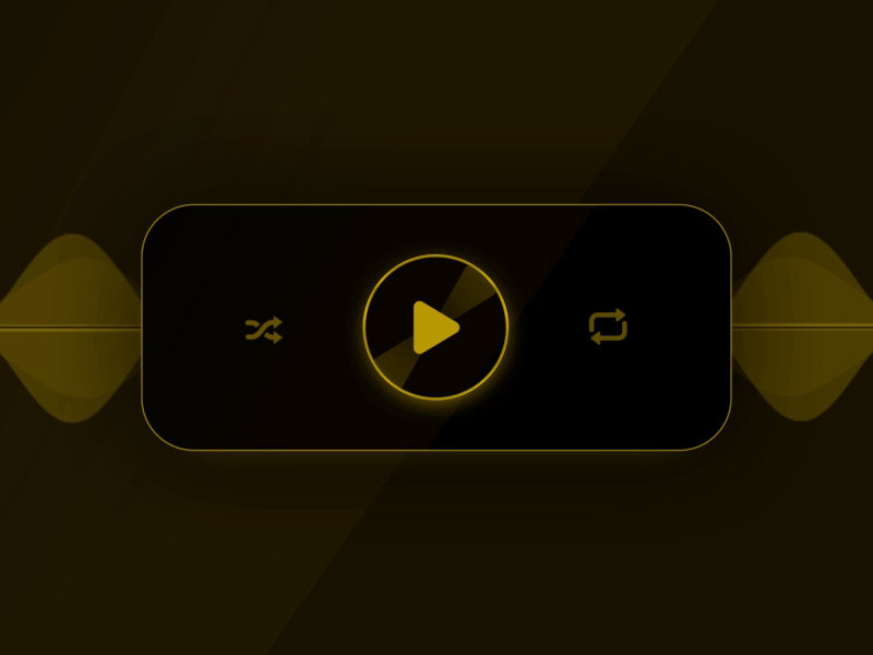 Golden Controls app buttons gold icons music player radio song