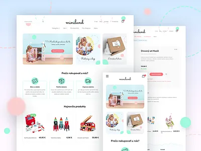 Miniland - online store clean ecommerce pastels shop simple toys ui web webpage
