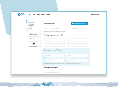 ClaimCompass Calculator adobe xd blue claims e cars inputs invision krsdesign ui uidesign ux