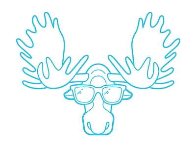 Party On Moose! animal antlers bar character illustration logo moose outdoor restaurant wilderness
