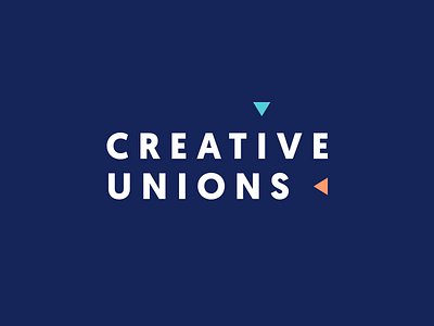 Creative Unions Logo // Concept 1 branding clean color identity lettering logo logotype sans serif simple triangle typography wordmark