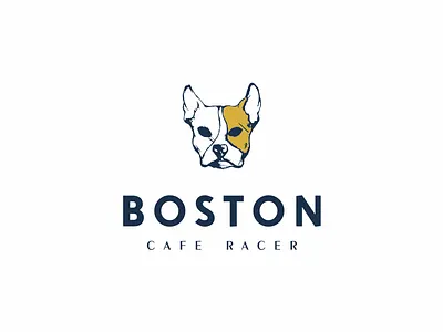 Boston animal cafe coffee design dog graphic logo symbol