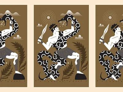 Hercules greek hercules illustration pattern snake