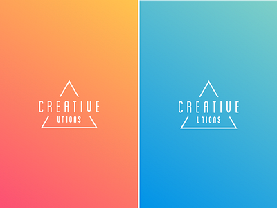 Creative Unions Logo // Concept 3 branding clean color gradient identity lettering logo logotype sans serif simple triangle typography