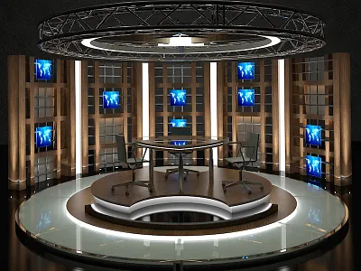 3D Virtual TV Studio Chat Set 17 3d background communication entertainment image lamp lighting reflection studio video yellow studio