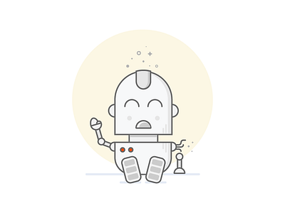 Sad robot art robot vector