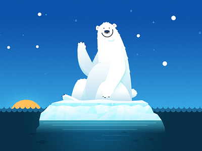 Hello! bear earth hour ice iceberg sun water winter