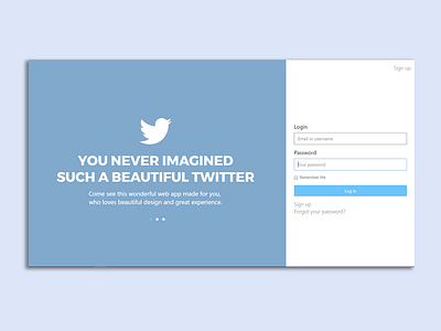 Twitter Log-in Redesign log in login redesign twitter web design webdesign