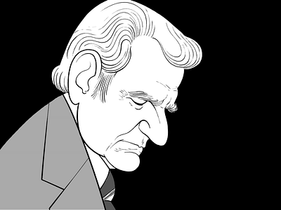 Billy Graham 1918-2018 caricature character design illustration inks