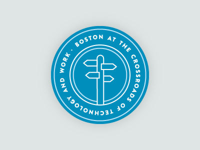 Technology and Work badge branding identity lettering logo logotype typography