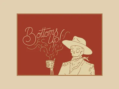 Bottoms Up! branding illustration script typography